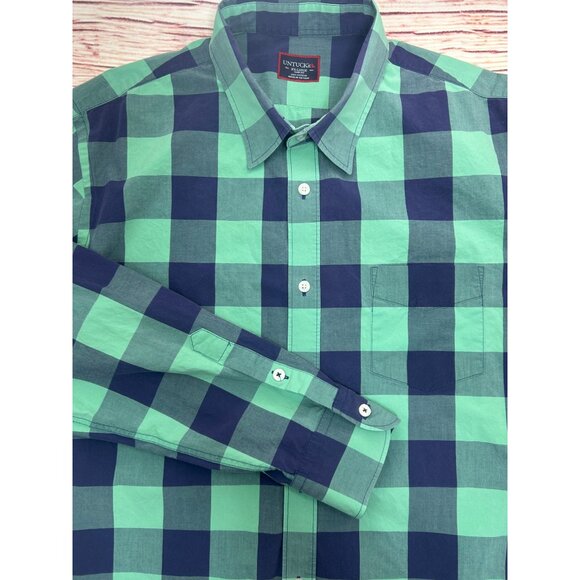Untuckit‎ Mens Slim Fit Green Check Button-Up Shirt XXL Long Sleeve - Picture 4 of 6